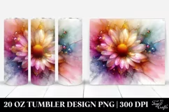 Abstract Vibrant Pastel Shiny Daisy | 20 oz Tumbler Product Image 1