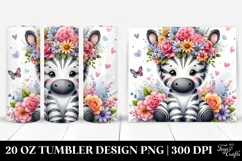 Cartoon Zebra Sitting | 20 oz Tumbler Product Image 1