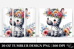 Cartoon Zebra Sitting | 20 oz Tumbler Product Image 1