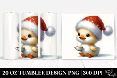 Cute Baby Duck with Santa Hat PNG Product Image 1