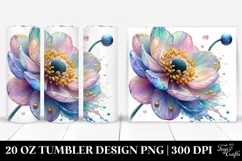 Detailed Vibrant Pastel Glossy Anemone | 20 oz Tumbler Product Image 1