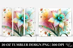 Colorful Narcissus White Background | 20 Oz Tumbler Product Image 1