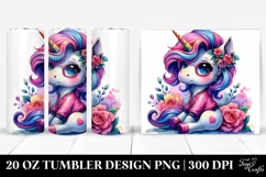 Cute Unicorn Sitting | 20 oz Tumbler Product Image 1