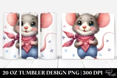 Funny Mouse with Bandana, Transparent 20 Oz Tumbler Product Image 1