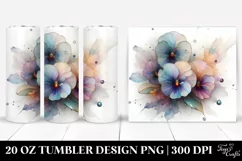 Pansy Watercolor Splash 20 Oz Tumbler Product Image 1