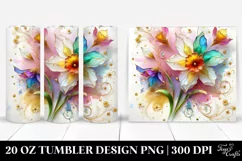 Colorful Narcissus White Background | 20 Oz Tumbler Product Image 1