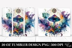 Magical Celestial Mushroom Watercolor 20 Oz Tumbler Product Image 1