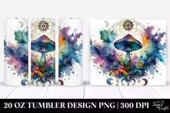 Magical Celestial Mushroom Watercolor 20 Oz Tumbler Product Image 1