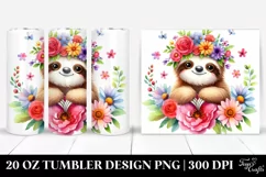 Cartoon Sloth Sitting | 20 oz Tumbler Product Image 1