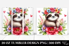 Cartoon Sloth Sitting | 20 oz Tumbler Product Image 1