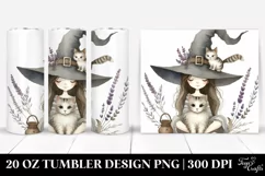 Simple Vintage Funny Witch Clipart, High-Res 20 Oz Tumbler Product Image 1