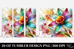 Colorful Narcissus White Background | 20 Oz Tumbler Product Image 1