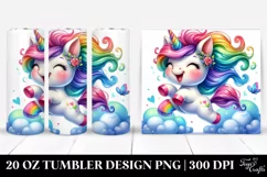 Vibrant Cute Unicorn Drawing | 20 oz Tumbler Product Image 1