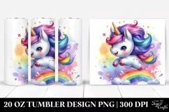 Vibrant Cute Unicorn Drawing | 20 oz Tumbler Product Image 1