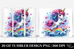 Vibrant Cute Unicorn Drawing | 20 oz Tumbler Product Image 1