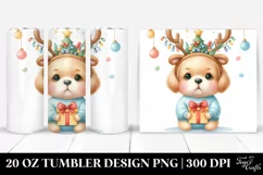 Cute Labrador Retriever with Reindeer Horns,Transparent PNG Product Image 1