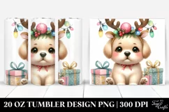 Cute Labrador Retriever with Reindeer Horns,Transparent PNG Product Image 1