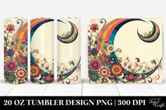 Colorful Retro Half Moon Flowers | 20 oz Tumbler Product Image 1