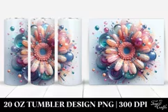 Abstract Vibrant Pastel Gerbera Tumbler | 20 oz Tumbler Product Image 1