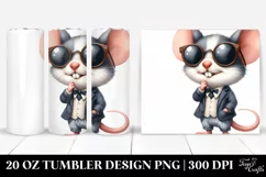 Funny Baby Mouse with Sunglasses, Transparent 20 Oz Tumbler Product Image 1