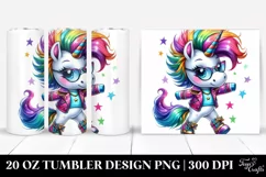 Cute Dancing Unicorn Clipart, High-Res 20 Oz Tumbler Product Image 1