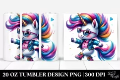 Cute Dancing Unicorn Clipart, High-Res 20 Oz Tumbler Product Image 1