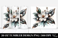 20 Oz Tumbler Sublimation | Glossy Jasmine with Metallic Product Image 1