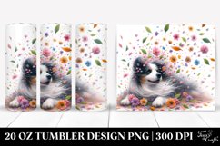 Dog Tumbling with Spring Petals | 20 Oz Tumbler Product Image 1