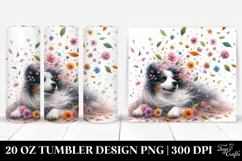 Dog Tumbling with Spring Petals | 20 Oz Tumbler Product Image 1
