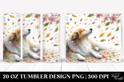 Dog Tumbling with Spring Petals | 20 Oz Tumbler Product Image 1