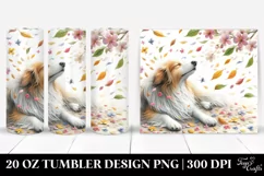 Dog Tumbling with Spring Petals | 20 Oz Tumbler Product Image 1