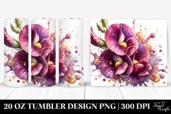 20 Oz Tumbler Sublimation | Glossy Sweet Pea with Golden Product Image 1