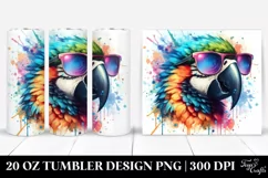 Quirky Colorful Macaw Artistic Design. 20 Oz Tumbler Product Image 1