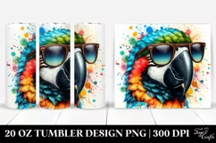 Quirky Colorful Macaw Artistic Design. 20 Oz Tumbler Product Image 1
