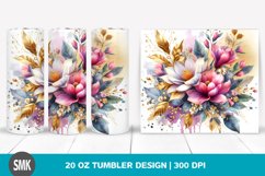 Watercolor Abstract Vibrant Bouquet | 20 oz Tumbler Product Image 1