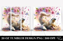 Dog Tumbling with Spring Petals | 20 Oz Tumbler Product Image 1