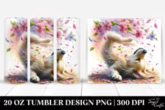 Dog Tumbling with Spring Petals | 20 Oz Tumbler Product Image 1