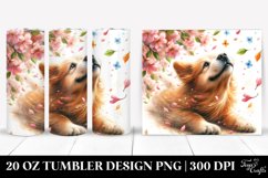 Dog Tumbling with Spring Petals | 20 Oz Tumbler Product Image 1