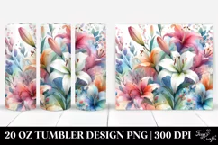 Watercolor Abstract Colorful with Small Lily | 20 Oz Tumbler Product Image 1