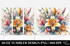 Watercolor Abstract Colorful with Small Lily | 20 Oz Tumbler Product Image 1