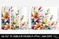 Watercolor Abstract Colorful with Small Lily | 20 Oz Tumbler Product Image 1