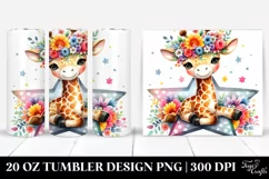 Cute Giraffe Watercolor 20 Oz Tumbler Product Image 1
