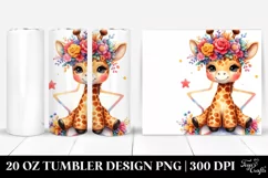 Cute Giraffe Watercolor 20 Oz Tumbler Product Image 1
