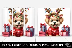 Cute Labrador Retriever with Reindeer Horns,Transparent PNG Product Image 1