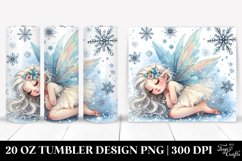 Whimsical Fairy in Snowflakes Clipart, 20 Oz Tumbler Product Image 1