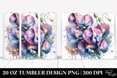 20 Oz Tumbler Sublimation | Glossy Sweet Pea with Golden Product Image 1