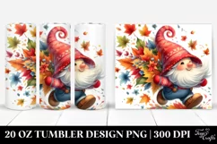 Abstract 3D Gnome Autumn Leaves Metallic | 20 oz Tumbler Product Image 1