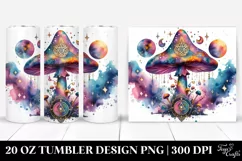 Magical Celestial Mushroom Watercolor 20 Oz Tumbler Product Image 1