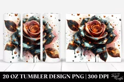 20 Oz Tumbler Sublimation | Glossy Rose with Golden Product Image 1