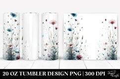 Centered Watercolor Wild Flowers | 20 Oz Tumbler Product Image 1